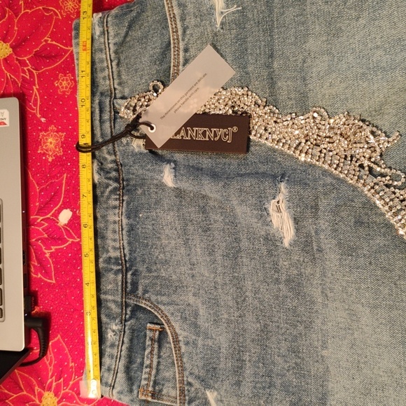 Blank NYC Silver Blue Wrap Mini Skirt Asymmetrical - Picture 6 of 8